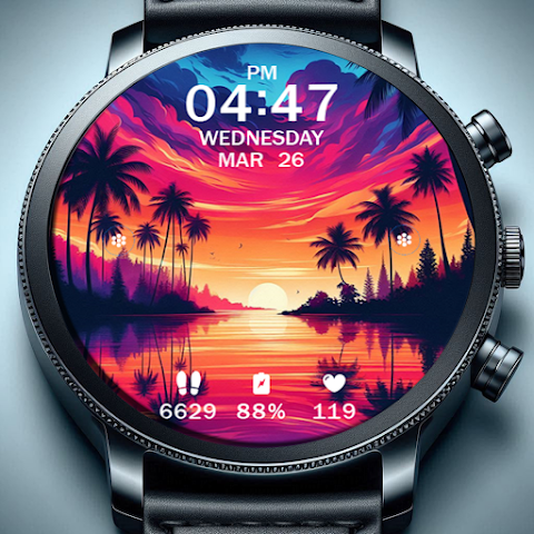Key WF63 Sunset Watch Face screenshot