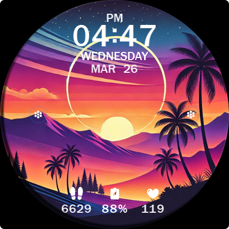Key WF63 Sunset Watch Face screenshot