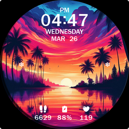 Key WF63 Sunset Watch Face screenshot