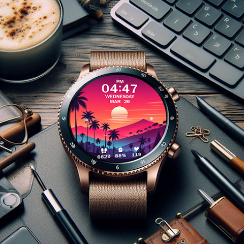 Key WF63 Sunset Watch Face screenshot