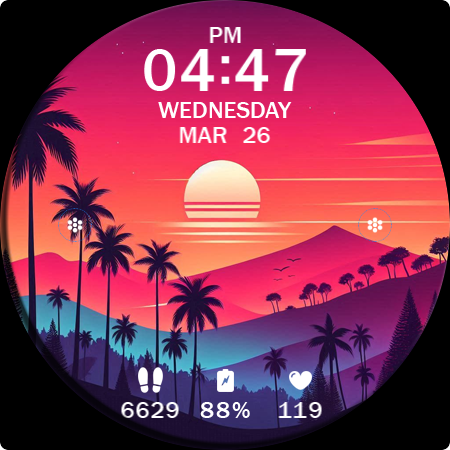 Key WF63 Sunset Watch Face screenshot