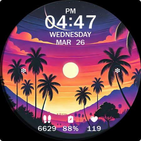 Key WF63 Sunset Watch Face screenshot