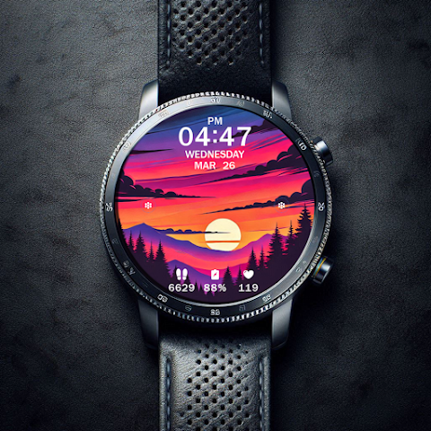 Key WF63 Sunset Watch Face screenshot