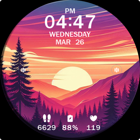 Key WF63 Sunset Watch Face screenshot