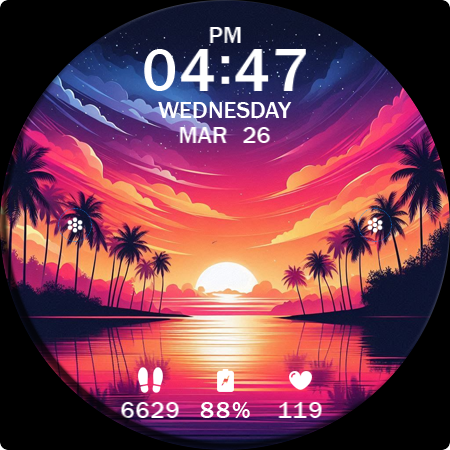 Key WF63 Sunset Watch Face screenshot