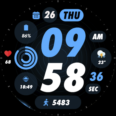 PIXEL SPORT PRO Watch Face screenshot
