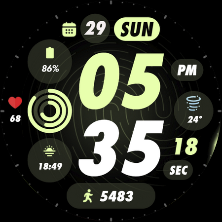 PIXEL SPORT PRO Watch Face screenshot