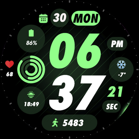 PIXEL SPORT PRO Watch Face screenshot
