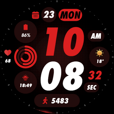PIXEL SPORT PRO Watch Face screenshot