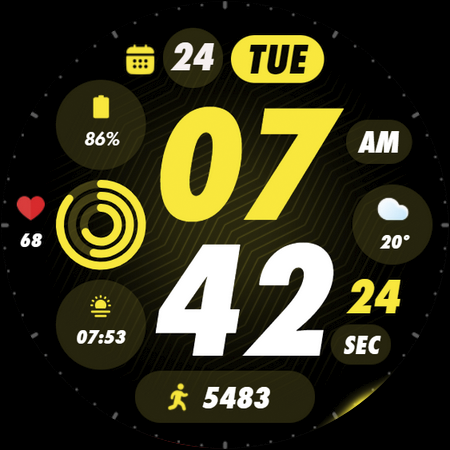 PIXEL SPORT PRO Watch Face screenshot