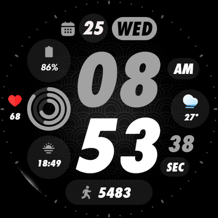 PIXEL SPORT PRO Watch Face screenshot