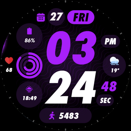 PIXEL SPORT PRO Watch Face screenshot