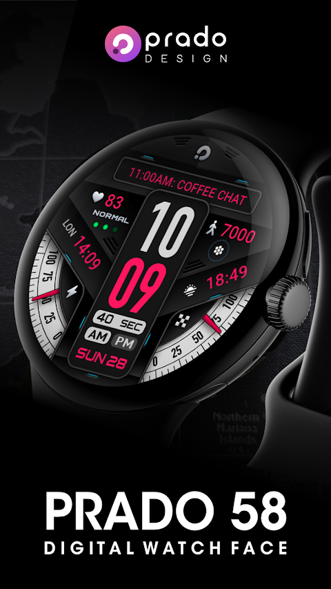 PRADO 58 Digital Watch Face screenshot