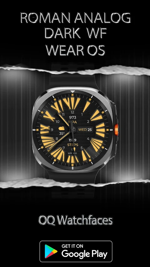 Roman Analog Dark WF Wear OS screenshot