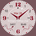 Red Pink Analog Watch Face