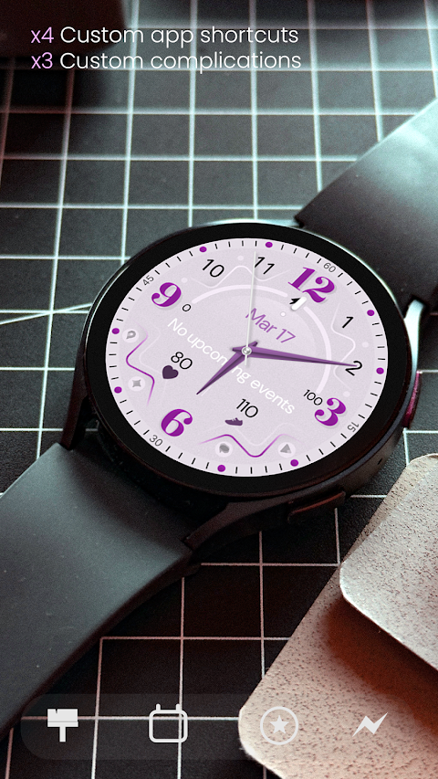 Red Pink Analog Watch Face screenshot