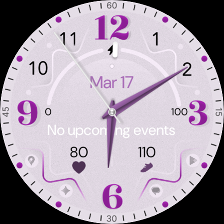 Red Pink Analog Watch Face screenshot