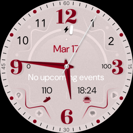 Red Pink Analog Watch Face screenshot