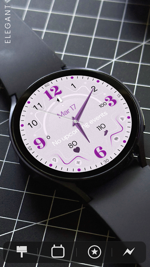 Red Pink Analog Watch Face screenshot