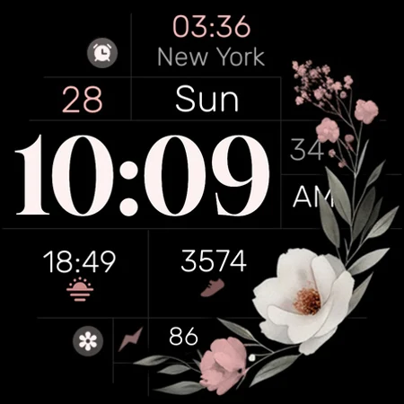 Simple Floral Watch Face screenshot