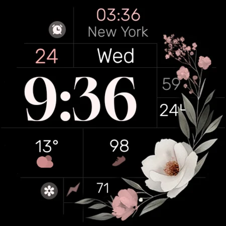 Simple Floral Watch Face screenshot