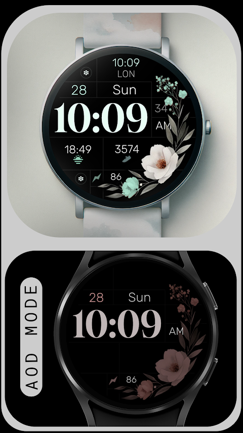 Simple Floral Watch Face screenshot