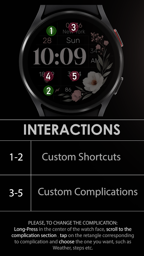Simple Floral Watch Face screenshot