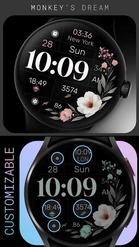 Simple Floral Watch Face screenshot