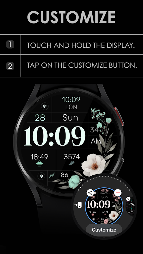 Simple Floral Watch Face screenshot