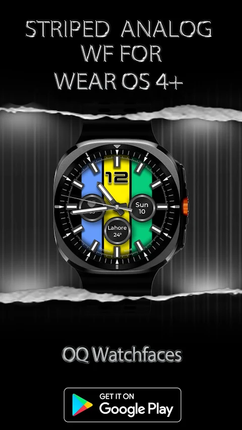 Striped Analog WF Wear OS 4+ screenshot