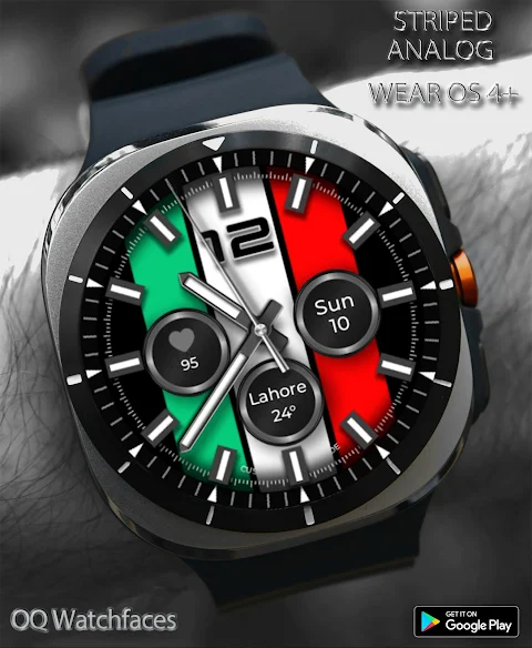 Striped Analog WF Wear OS 4+ screenshot