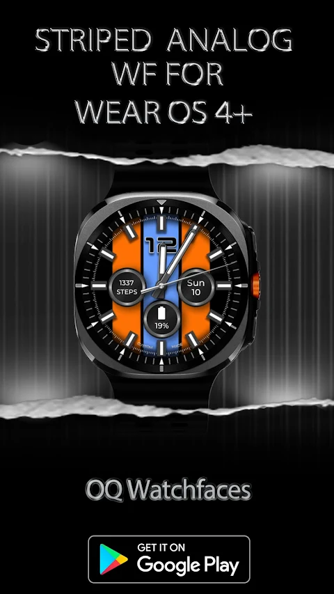 Striped Analog WF Wear OS 4+ screenshot