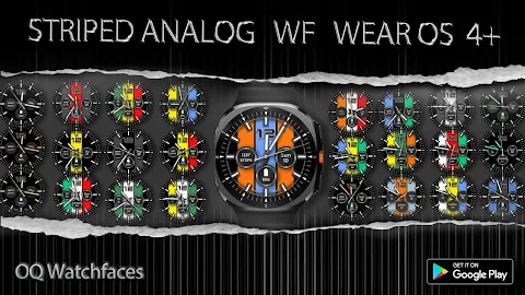 Striped Analog WF Wear OS 4+ screenshot