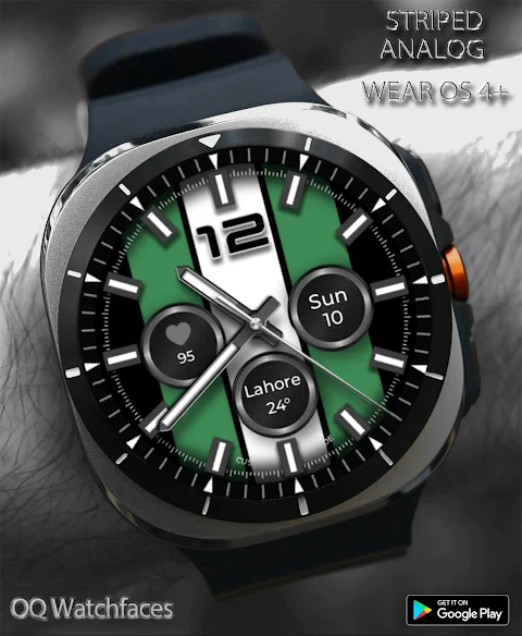 Striped Analog WF Wear OS 4+ screenshot