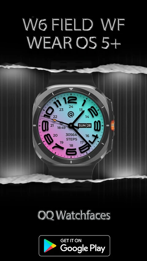 W6 Field Watch Face Wear OS 5+ screenshot