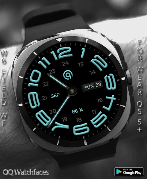 W6 Field Watch Face Wear OS 5+ screenshot