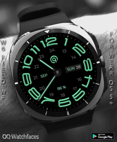 W6 Field Watch Face Wear OS 5+ screenshot