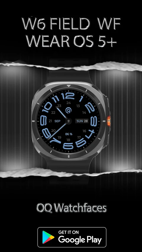 W6 Field Watch Face Wear OS 5+ screenshot