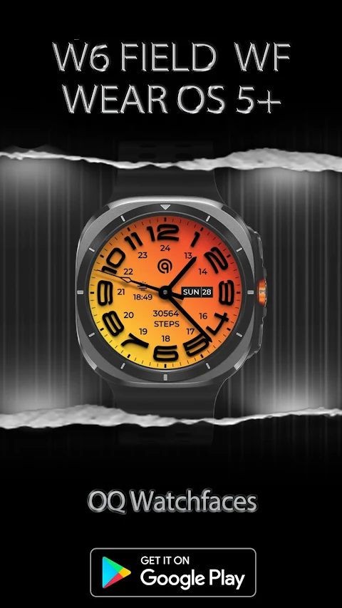 W6 Field Watch Face Wear OS 5+ screenshot