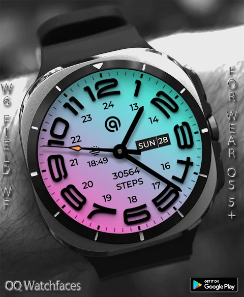 W6 Field Watch Face Wear OS 5+ screenshot