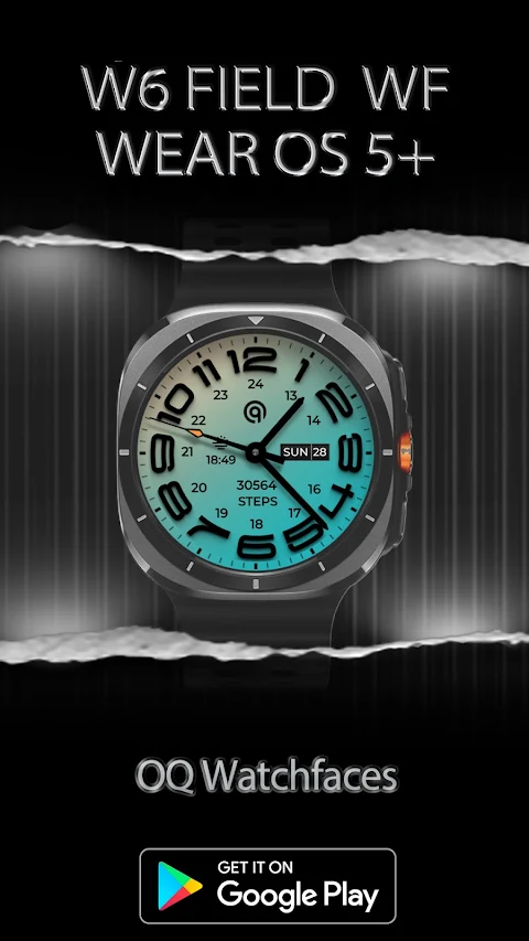 W6 Field Watch Face Wear OS 5+ screenshot
