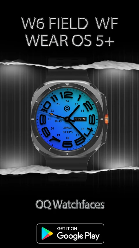 W6 Field Watch Face Wear OS 5+ screenshot