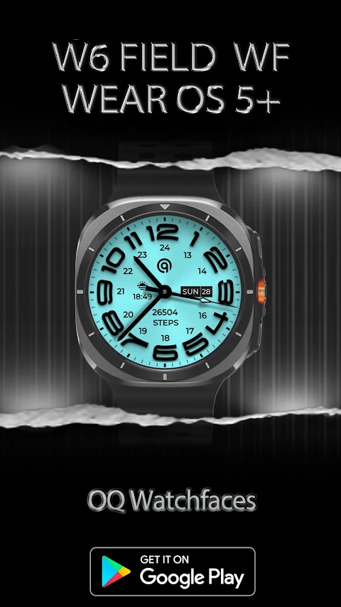 W6 Field Watch Face Wear OS 5+ screenshot