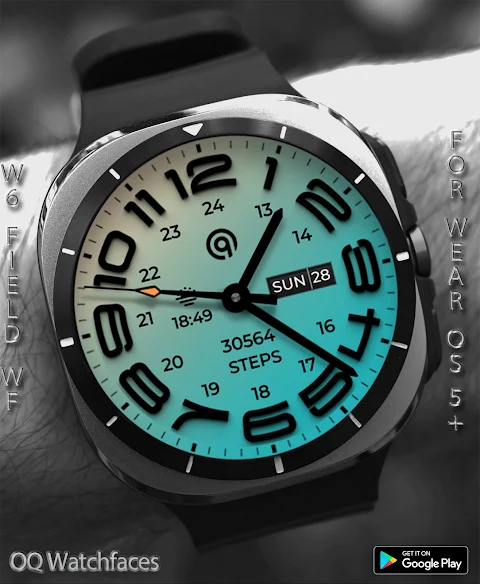 W6 Field Watch Face Wear OS 5+ screenshot