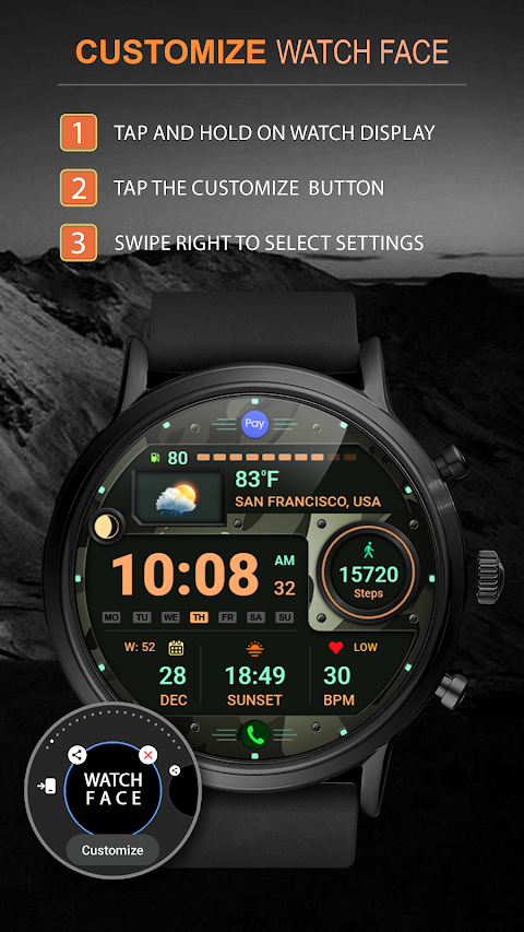WFP 125 Digital watch face screenshot