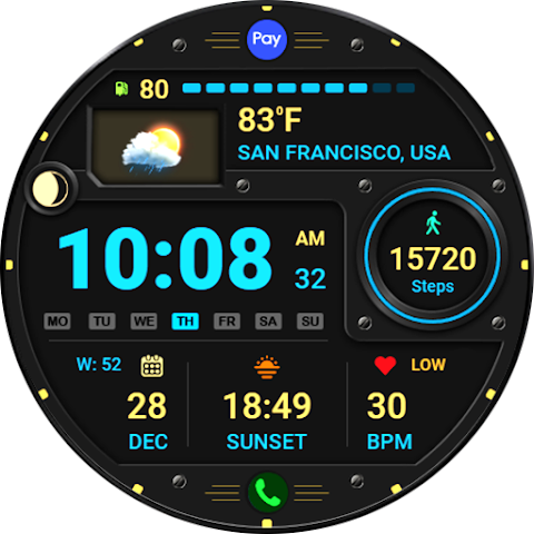 WFP 125 Digital watch face screenshot