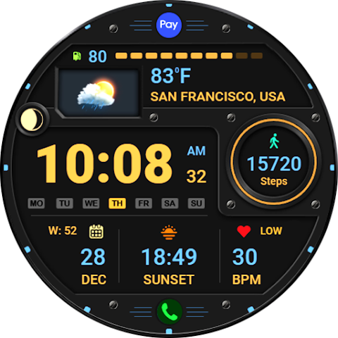 WFP 125 Digital watch face screenshot
