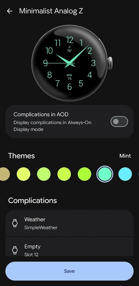 Minimalist Analog Z Watch Face screenshot