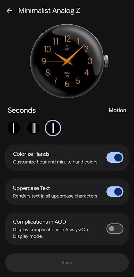 Minimalist Analog Z Watch Face screenshot