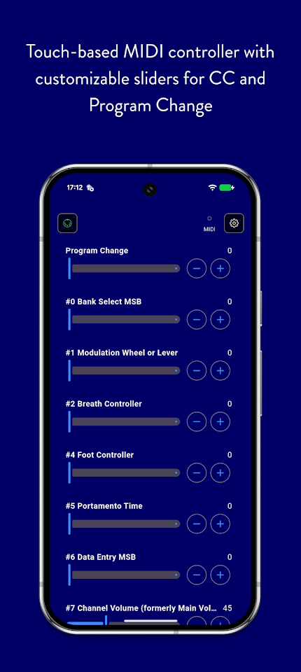 bismark CtrlSlide – MIDI CC screenshot